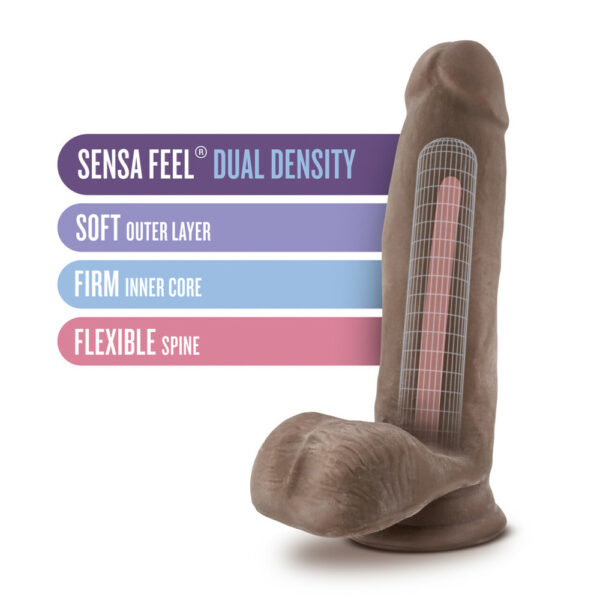 855215007661 2 Au Naturel 7" Sensa Feel Dildo Chocolate