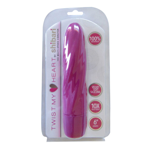 859612003752 Shibari 6" Twist My Heart 10X Vibrator Pink