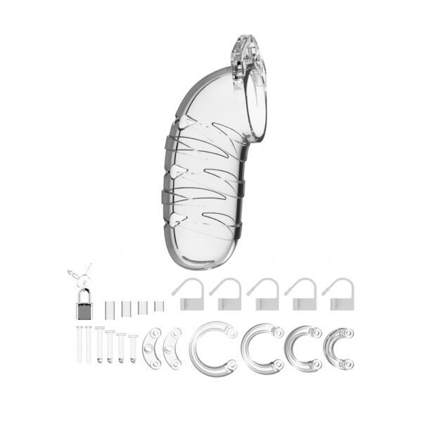 8714273290700 3 Mancage Model 05 Chastity 5.5'' Cock Cage Clear