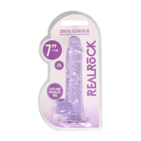 8714273491473 Realrock 7" Realistic Dildo With Balls Purple