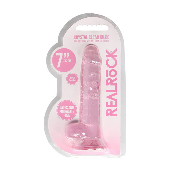 8714273521675 Realrock 7" Realistic Dildo With Balls Pink