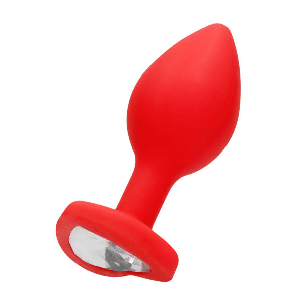 8714273530585 2 Ouch! Diamond Heart Butt Plug Large Red