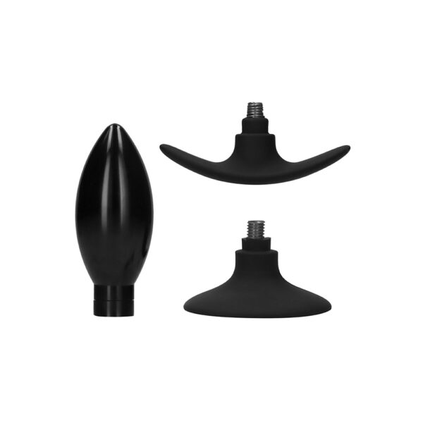 8714273531926 2 Ouch! Interchangeable Butt Plug Set Rounded Large Black