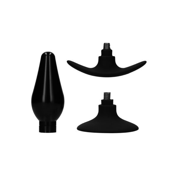 8714273531933 2 Ouch! Interchangeable Butt Plug Set Pointed Medium Black