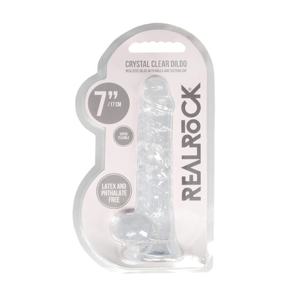 8714273543196 Realrock 7" Realistic Dildo With Balls Transparent