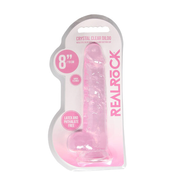 8714273543219 Realrock 8" Realistic Dildo With Balls Pink