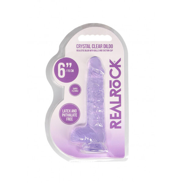 8714273544339 Realrock 6" Realistic Dildo With Balls Purple