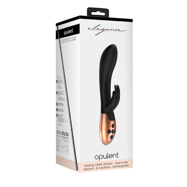 8714273924933 Elegance Heating Rabbit Vibrator Opulent Black