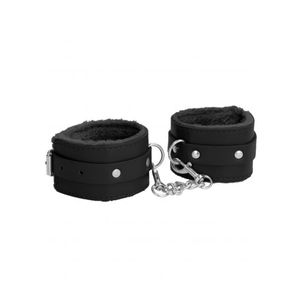 8714273927712 2 Ouch! Plush Leather Ankle Cuffs Black