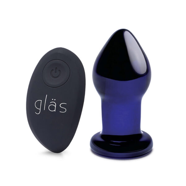 4890808250556 2 Glas 3.5" Rechargeable Remote Controlled Vibrating Butt Plug