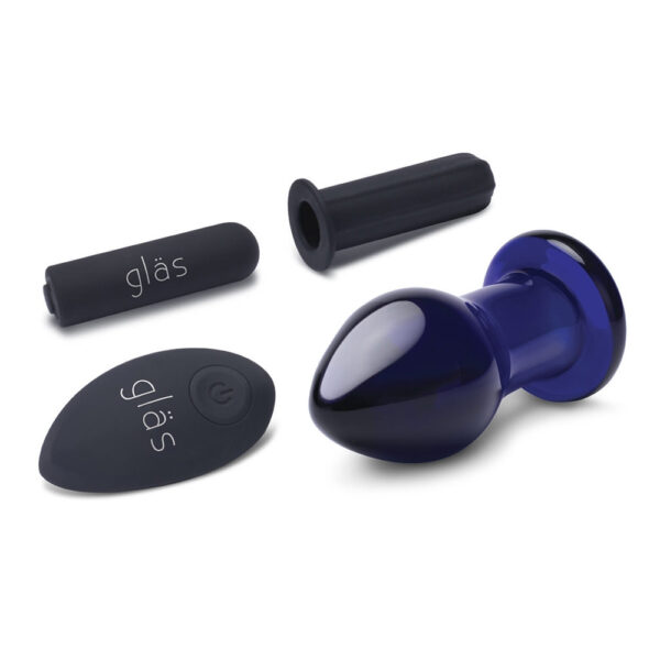 4890808250556 3 Glas 3.5" Rechargeable Remote Controlled Vibrating Butt Plug