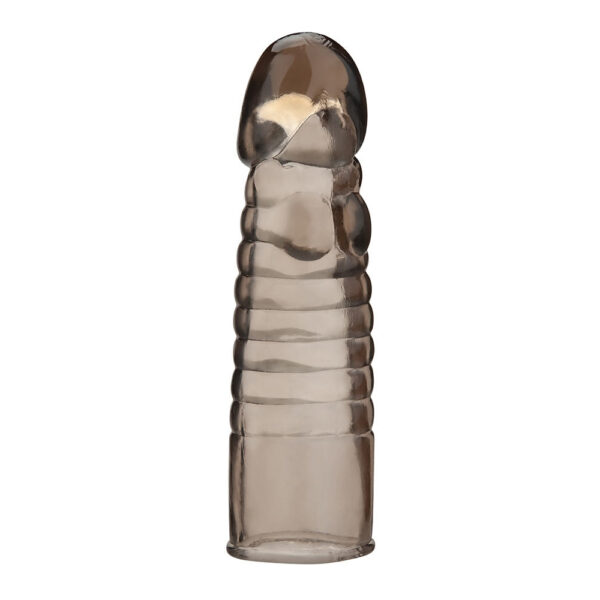 4890808264553 2 6" Ribbed Realistic Penis Enhancing Sleeve Extension