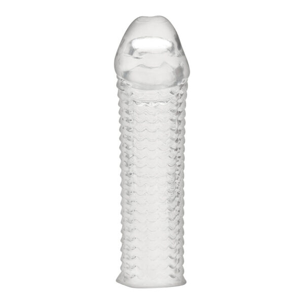 4890808264591 2 6.5" Clear Textured Penis Enhancing Sleeve Extension