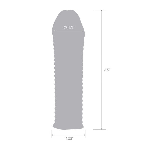 4890808264591 3 6.5" Clear Textured Penis Enhancing Sleeve Extension