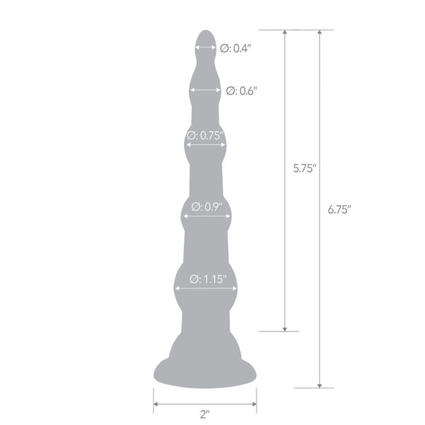 4890808264850 3 6.75" Anal Beades With Suchion Base