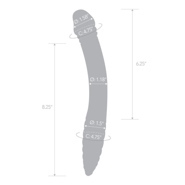 4890808282977 3 Glas 11" Double-Sided Glass Dildo For G-Spot P-Spot Stimulation