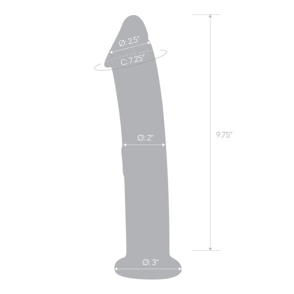 4890808283004 3 Glas 12" Glass Dildo With Veins & Flat Base