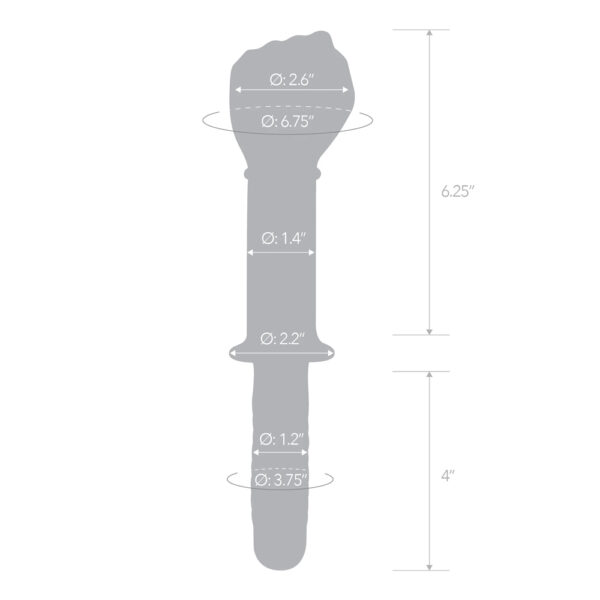 4890808283011 3 Glas 11" Glass Fist Double Ended With Handle Grip