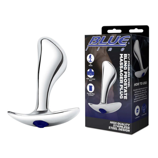 4890808283257 2.5" Stainless Steel Bling Prostate Massager Plug