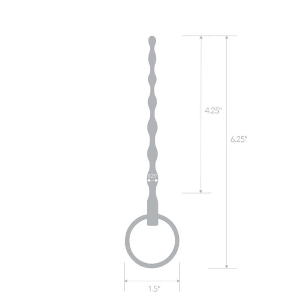 4890808283370 3 4.25" Stainless Steel Ribbed Urethral Sound