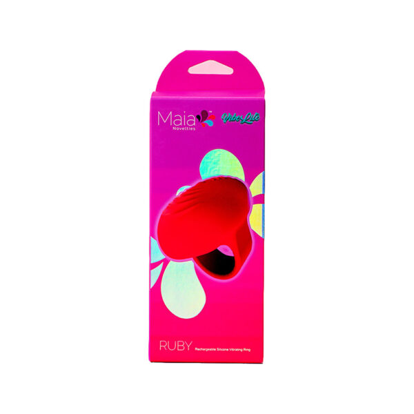 5060311473721 Maia Ruby Rechargeable Silicone Vibrating Finger Ring