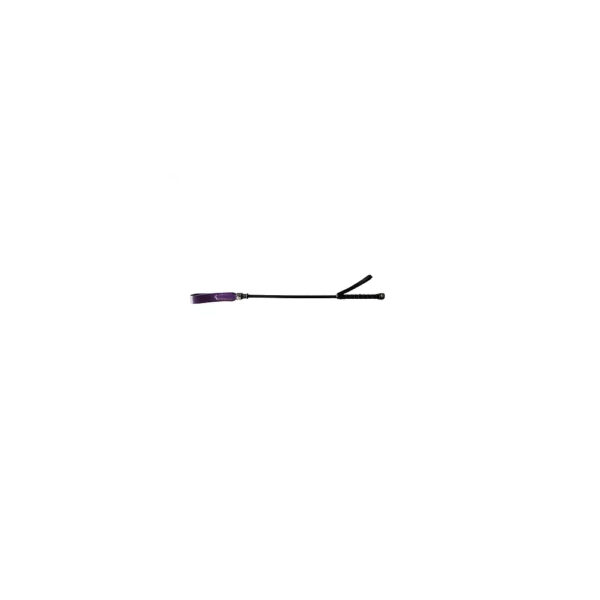 5060404819108 Short Leather Riding Crop Slim Tip Purple