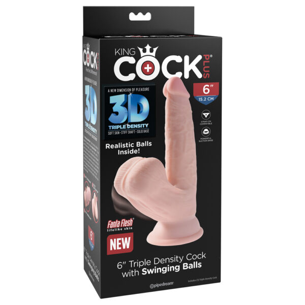 603912766288 King Cock Plus 6" Triple Density Cock With Swinging Balls