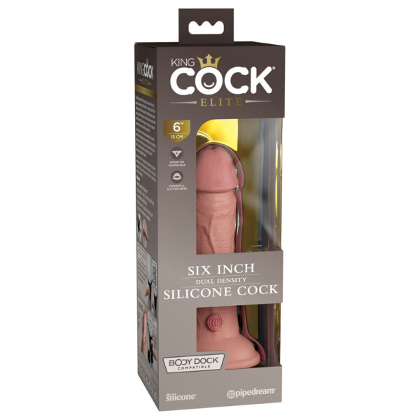 603912769265 King Cock Elite 6" Dual Density Silicone Cock Light