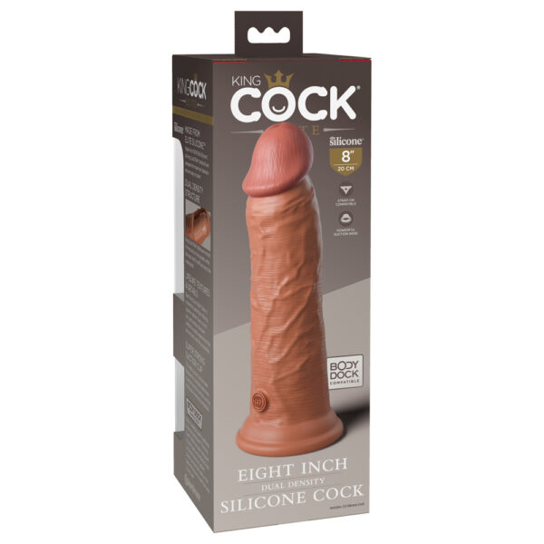 603912769326 3 King Cock Elite 8" Dual Density Silicone Cock Tan