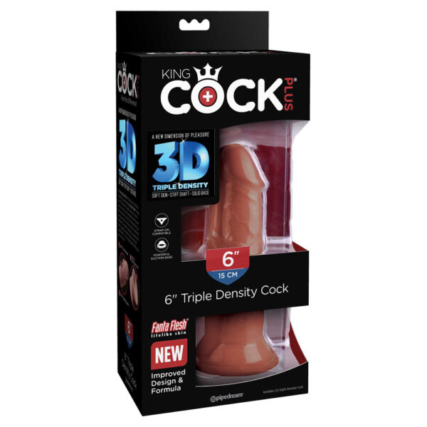 603912770414 King Cock Plus 6" Triple Density Cock Brown