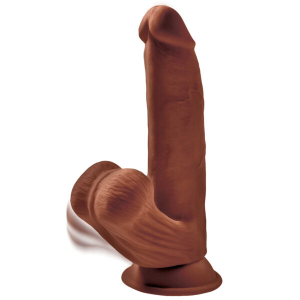 603912770568 2 King Cock Plus 8" Triple Density Cock With Swinging Balls Brown