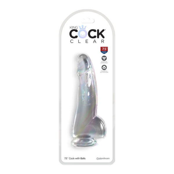 603912774672 King Cock Clear 7.5" With Balls Clear