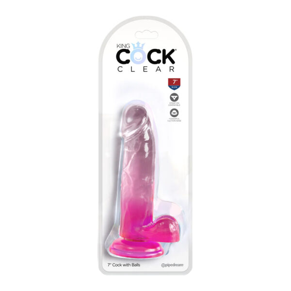 603912774979 King Cock Clear 7" With Balls Pink