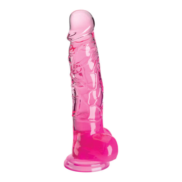 603912774993 2 King Cock Clear 8" With Balls Pink