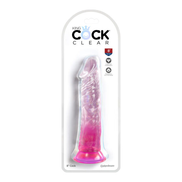 603912775013 King Cock Clear 8" Pink