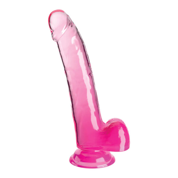 603912775051 2 King Cock Clear 9" With Balls Pink