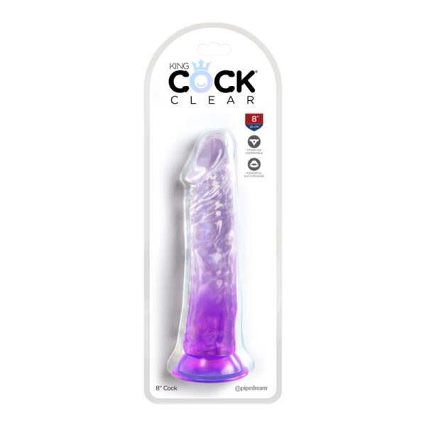 603912775075 King Cock Clear 8" Purple