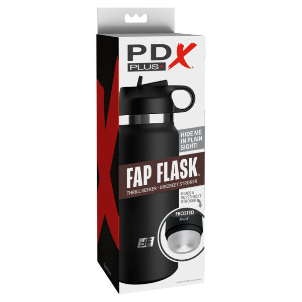 603912775426 Pdx Plus Fap Flask Thrill Seeker Discreet Stroker Black Bottle Frosted