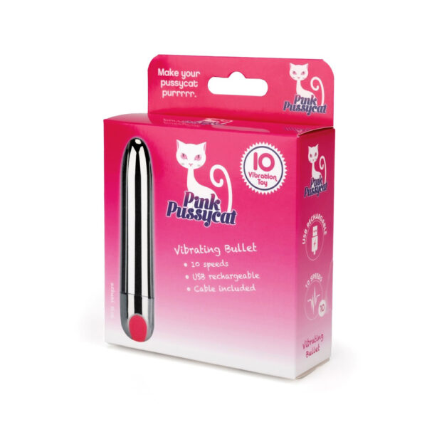 635638257313 Pink Pussycat Vibrating Silver Bullet