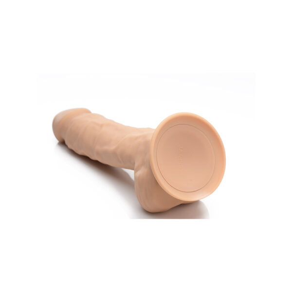 653078942057 3 Fleshstixxx 8" Vibrating Silicone Dildo With Balls Tan