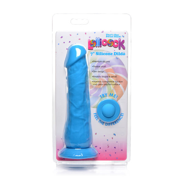 653078942224 Lollicock 7" Silicone Dildo Without Balls Berry