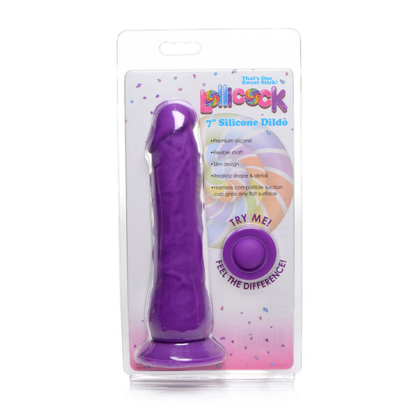 653078942248 Lollicock 7" Silicone Dildo Without Balls Grape