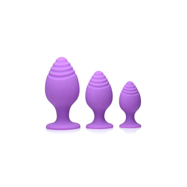 653078942354 2 Swirlies Silicone Anal Trainer Set Violet