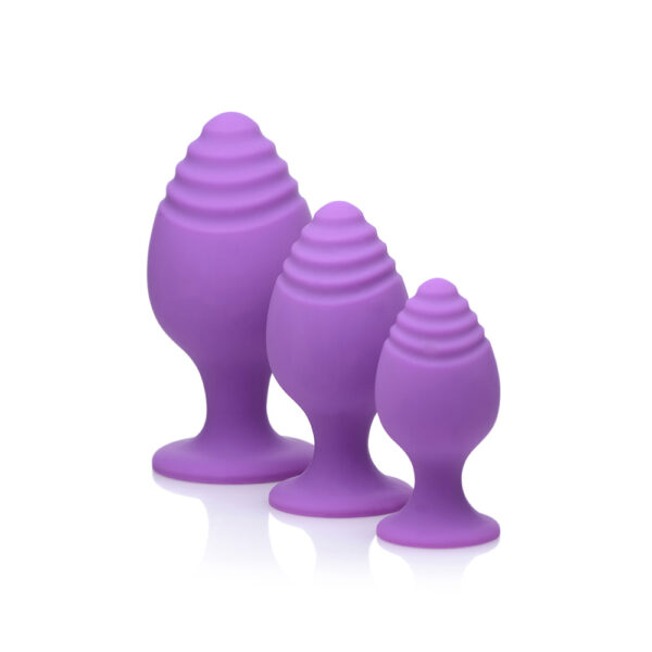 653078942354 3 Swirlies Silicone Anal Trainer Set Violet