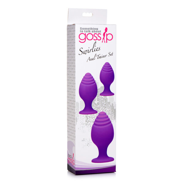 653078942354 Swirlies Silicone Anal Trainer Set Violet