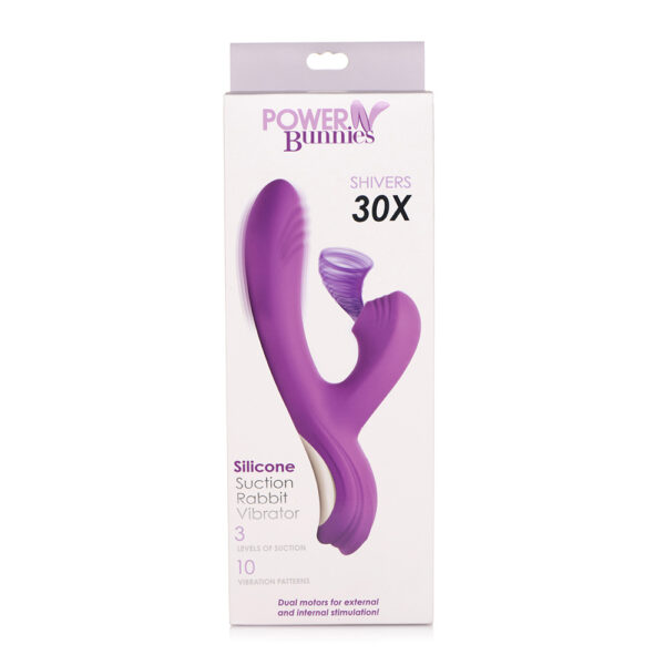 653078942378 Power Bunnies Shivers 30X Suction Rabbit Purple