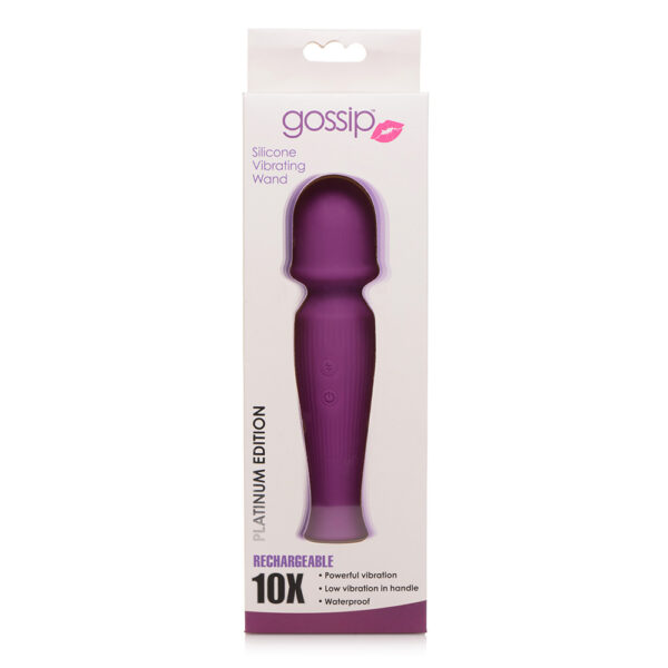 653078942392 10X Silicone Vibrating Wand Violet