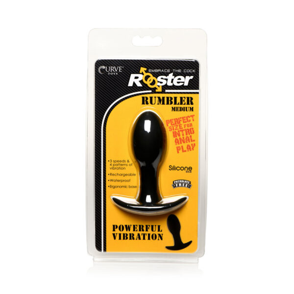 653078942699 Rooster Rumbler Vibrating Silicone Anal Plug Medium