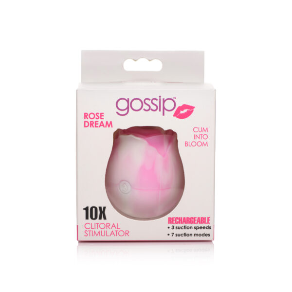 653078943092 Gossip Rose 10X Silicone Suction Clit Stimulator Swirl