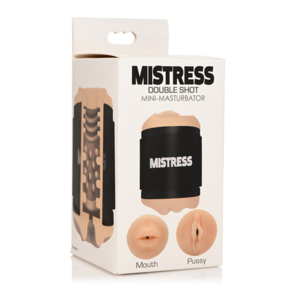 653078943153 Mistress Double Shot Mini Masturbator Mouth & Pussy Light